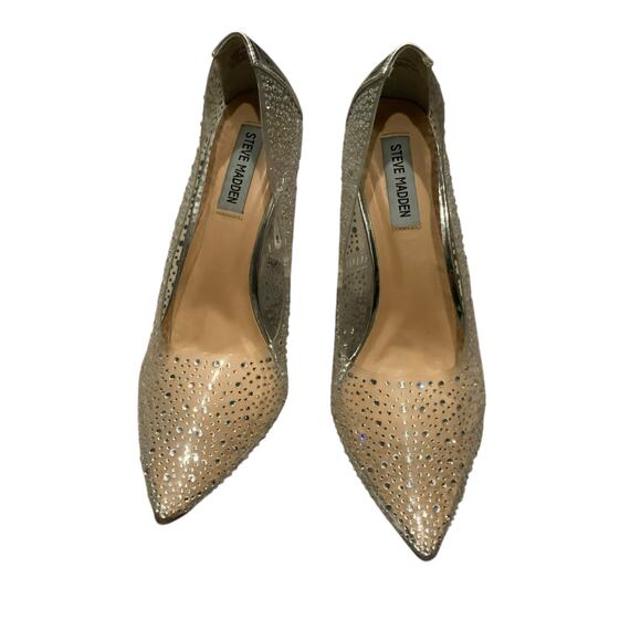Steve Madden Vala-r Rhinestone Stiletto Heels – Size 8.5, Sparkly Evening Shoes - Picture 2 of 6